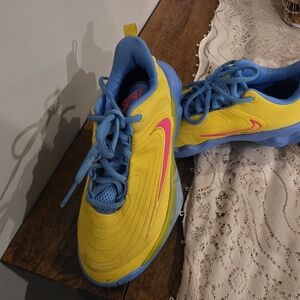 Nike Kids Yellow and Blue Sneakers